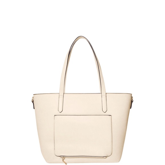 Poppy & peonies GO-GETTER leather  TOTE cream like new - Picture 4 of 9